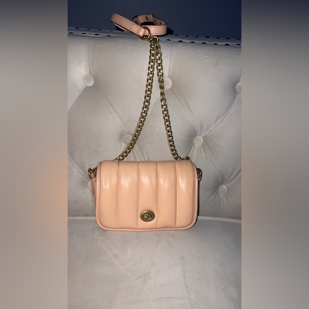 Coach Pink Crossbody Bag with Gold Chain